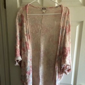 Cream blue and pink cardigan